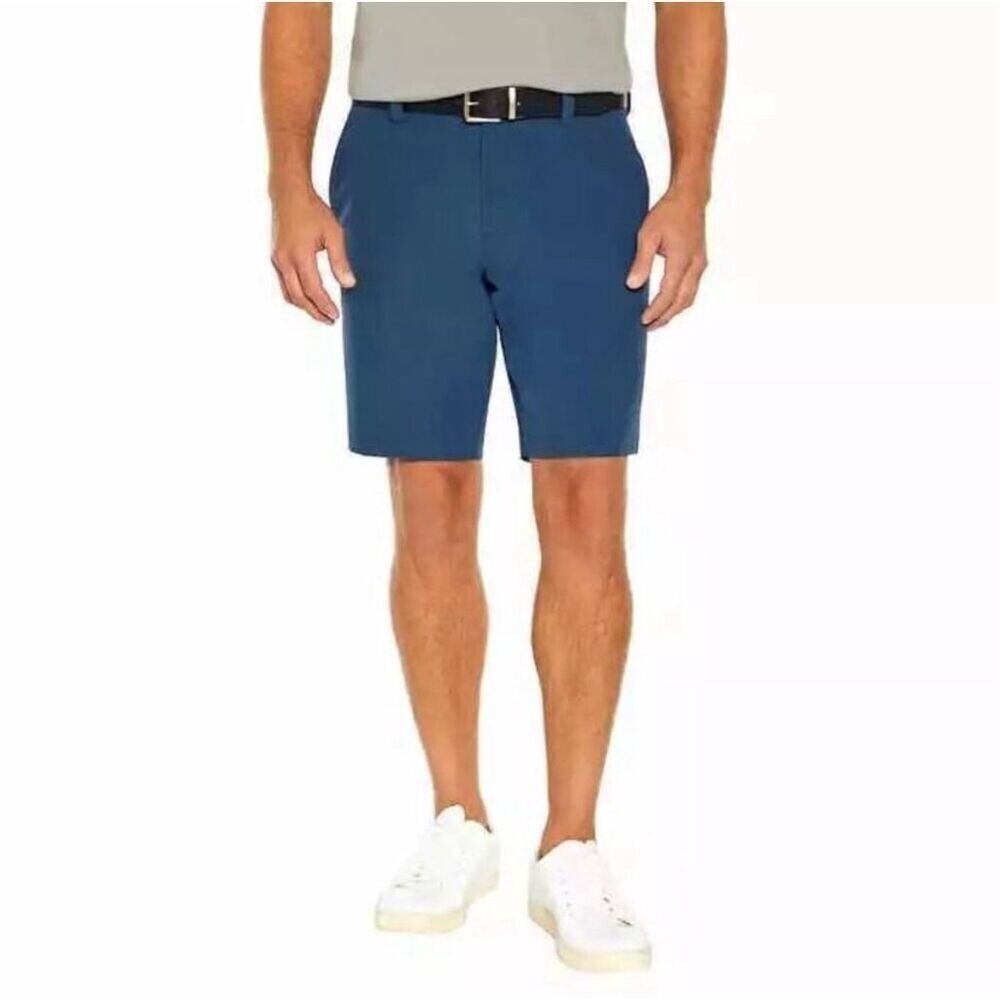 BANANA REPUBLIC Shorts Mens 36 Blue Comfort Waist Stretch Wicking Flat Front NWT